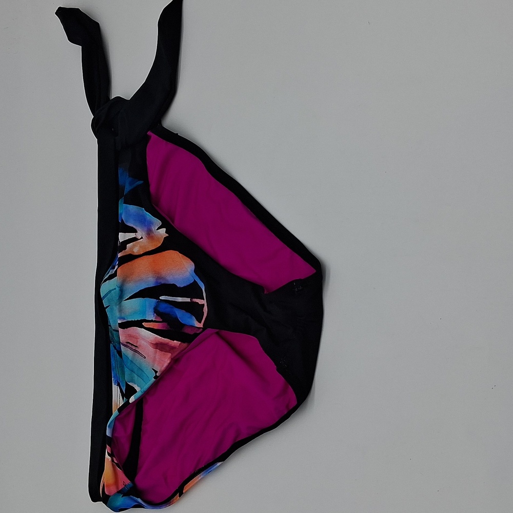 La Blanca Prism Palm Convertible High-Waist Bikini Bottom Black 12